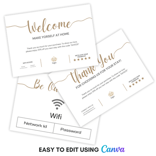 3 Welcome Cards Templates - Hostboost